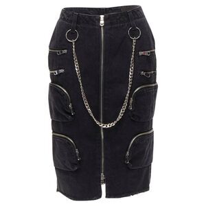 Faith Connexion NTMB denim punk chain multi pockets skirt